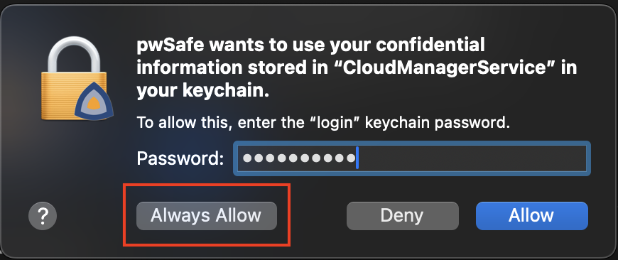 Authorize keychain access